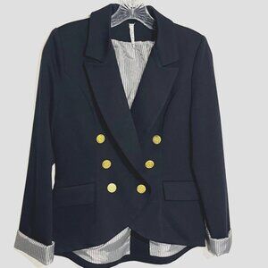 Willow & Clay Navy Captains Blazer Small Nutical Equestrian Classic‎ Preppy